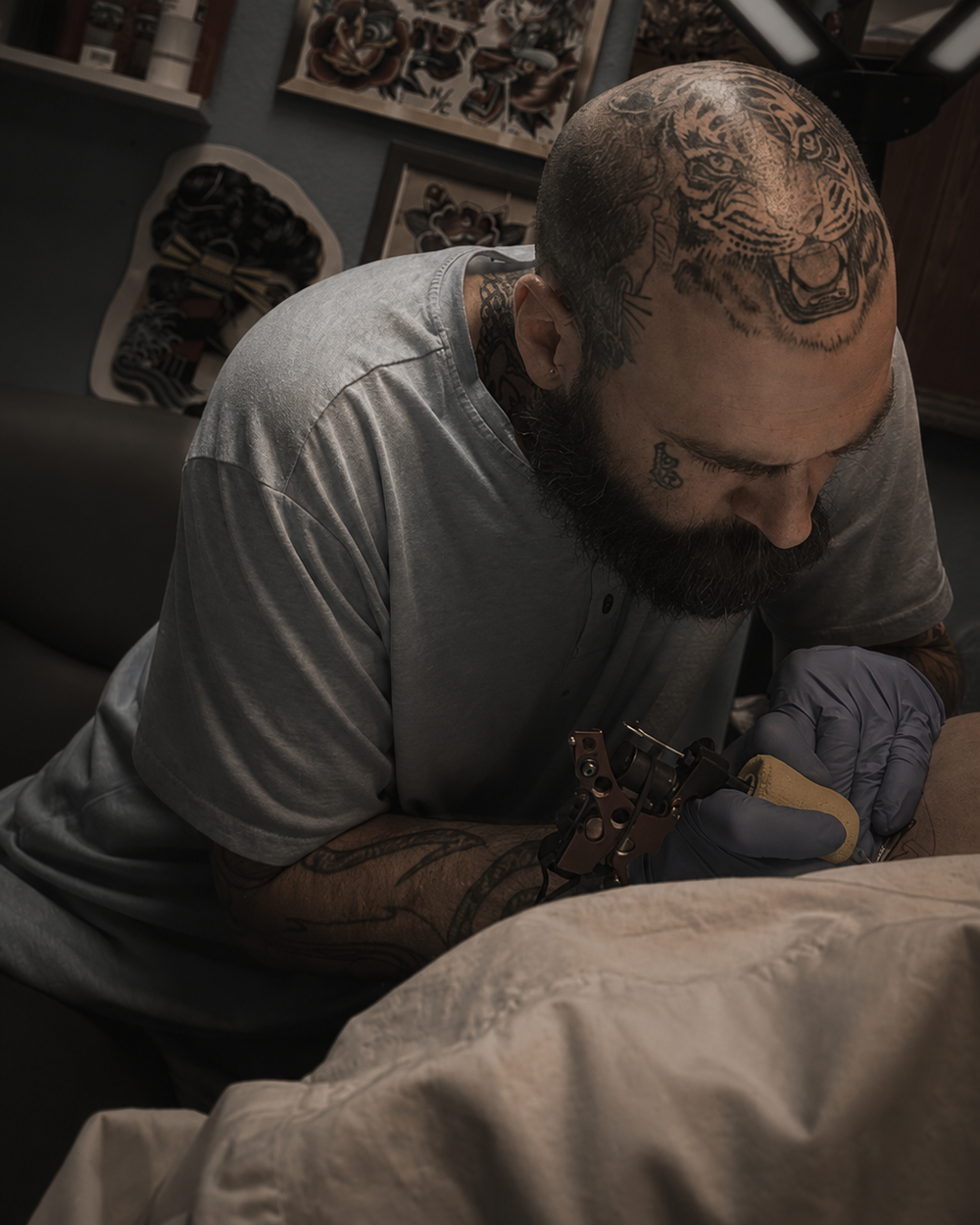 Portrait of Jordan Klatt, Artist at A Holy Grail Tattoo